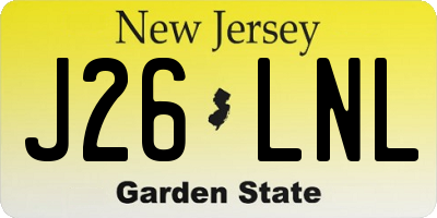 NJ license plate J26LNL