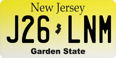 NJ license plate J26LNM