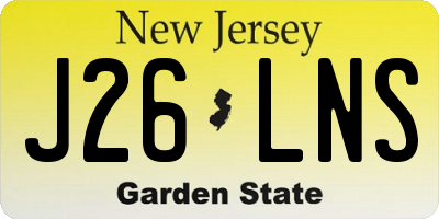 NJ license plate J26LNS