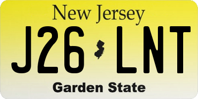 NJ license plate J26LNT
