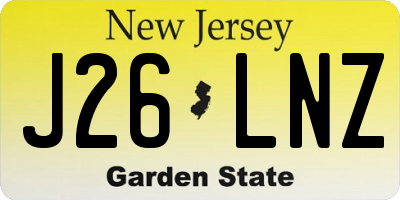 NJ license plate J26LNZ