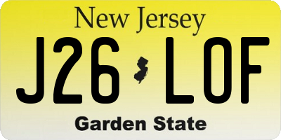 NJ license plate J26LOF