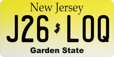 NJ license plate J26LOQ