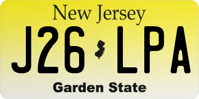NJ license plate J26LPA