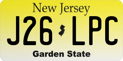 NJ license plate J26LPC