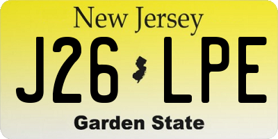 NJ license plate J26LPE