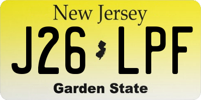 NJ license plate J26LPF