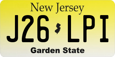 NJ license plate J26LPI