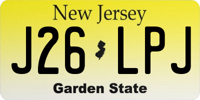 NJ license plate J26LPJ