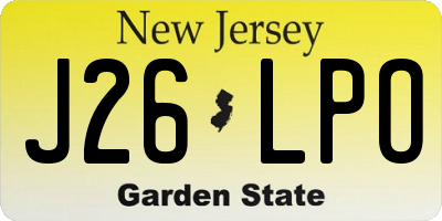 NJ license plate J26LPO
