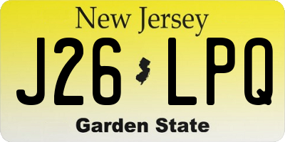 NJ license plate J26LPQ