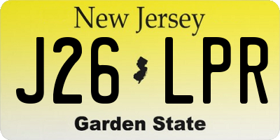 NJ license plate J26LPR