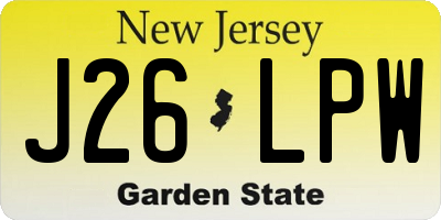 NJ license plate J26LPW