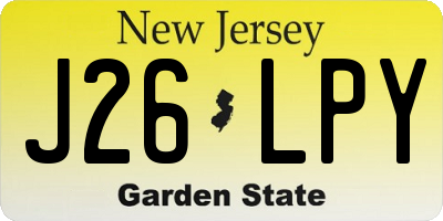 NJ license plate J26LPY