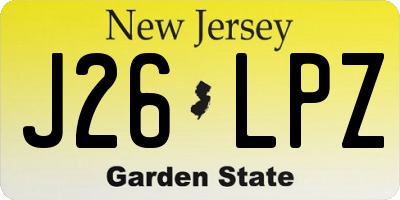NJ license plate J26LPZ