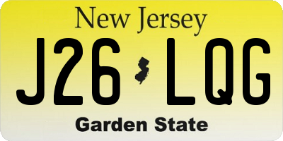 NJ license plate J26LQG