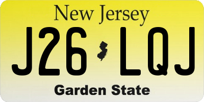 NJ license plate J26LQJ