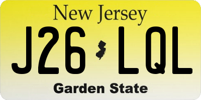 NJ license plate J26LQL