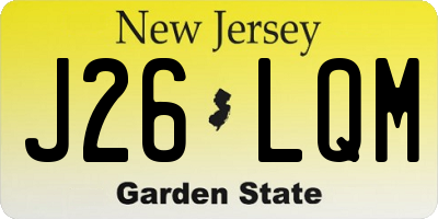 NJ license plate J26LQM