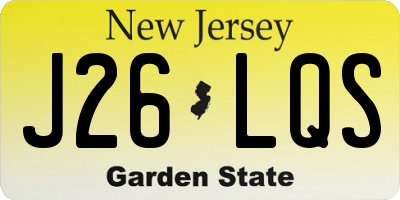 NJ license plate J26LQS