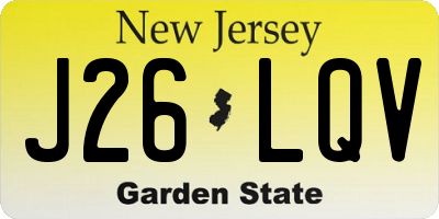 NJ license plate J26LQV