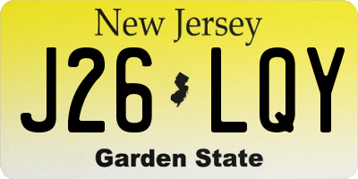 NJ license plate J26LQY