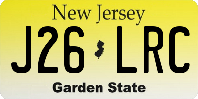 NJ license plate J26LRC