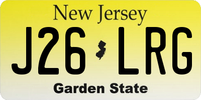 NJ license plate J26LRG
