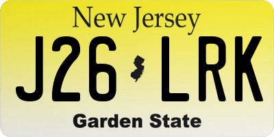 NJ license plate J26LRK