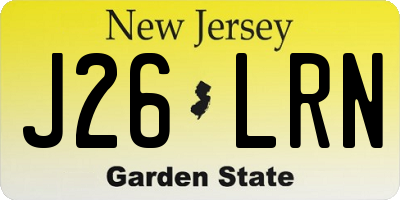 NJ license plate J26LRN