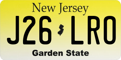 NJ license plate J26LRO