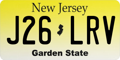 NJ license plate J26LRV