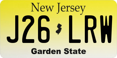 NJ license plate J26LRW