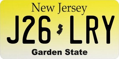 NJ license plate J26LRY