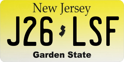 NJ license plate J26LSF