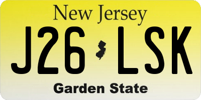NJ license plate J26LSK