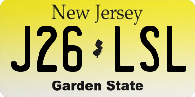 NJ license plate J26LSL