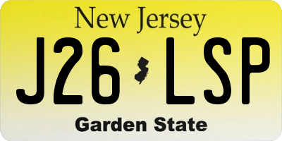 NJ license plate J26LSP