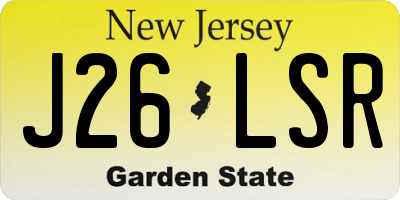 NJ license plate J26LSR