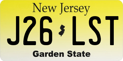 NJ license plate J26LST