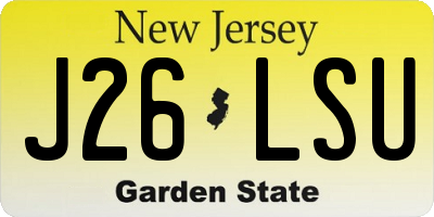 NJ license plate J26LSU