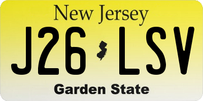 NJ license plate J26LSV