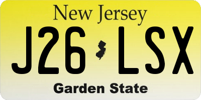 NJ license plate J26LSX