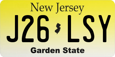 NJ license plate J26LSY