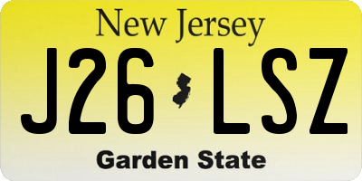 NJ license plate J26LSZ