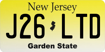 NJ license plate J26LTD