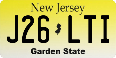 NJ license plate J26LTI