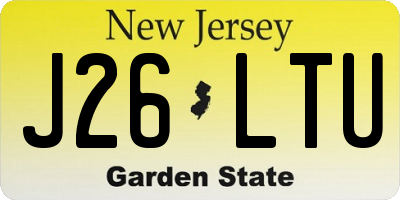 NJ license plate J26LTU