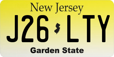 NJ license plate J26LTY