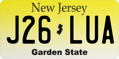 NJ license plate J26LUA